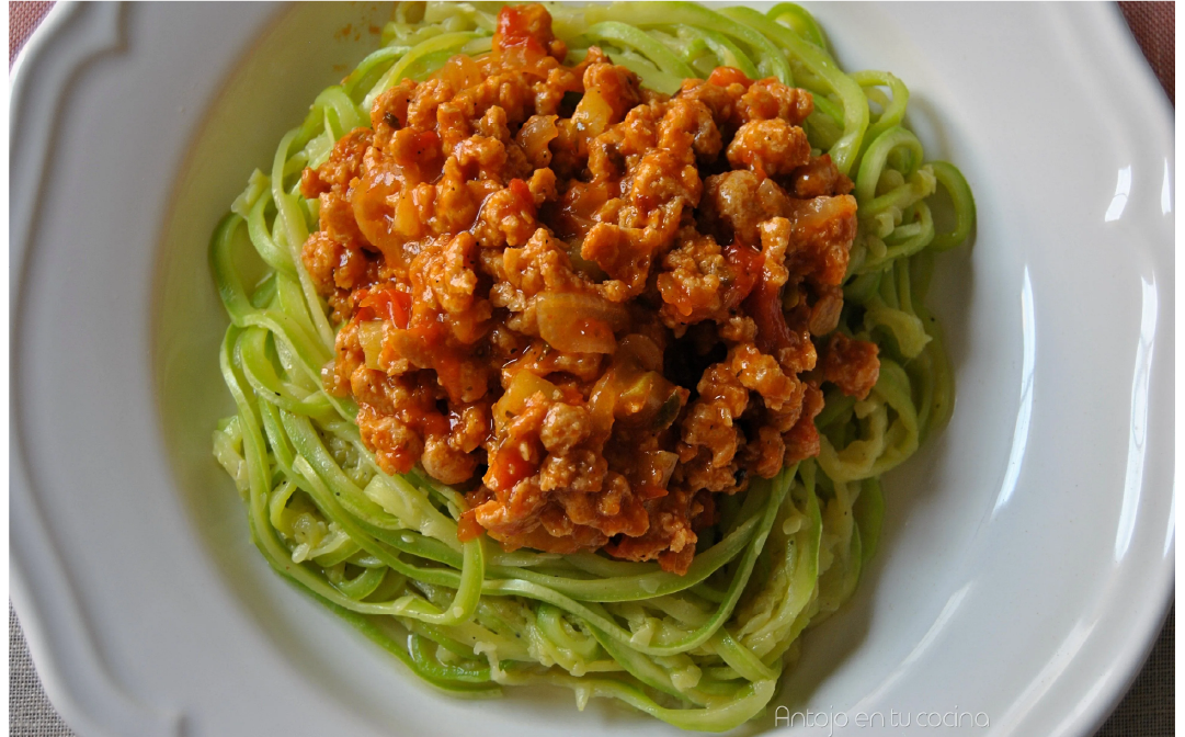 Pasta a la boloñesa vegetariana